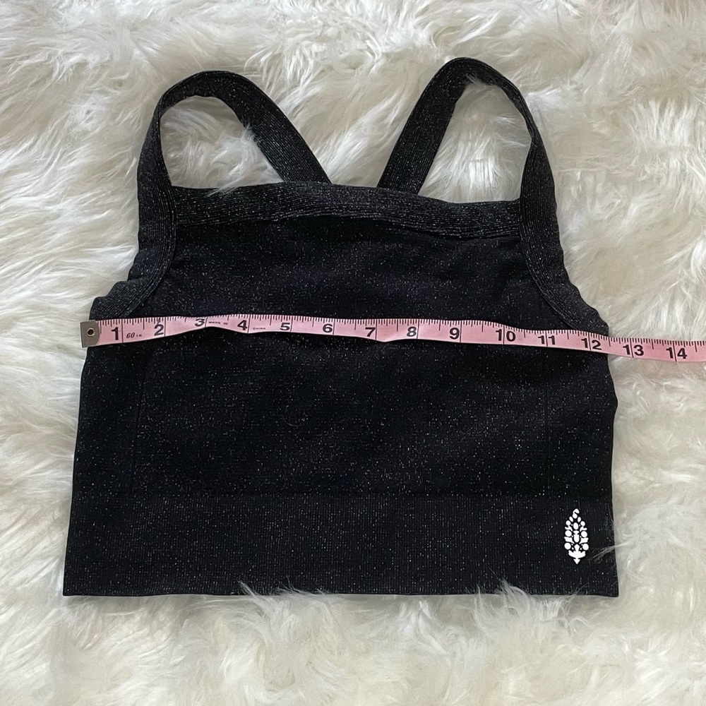 NWOT Free People Movement Black Sparkle Square Neck Strappy Sports Bra Size M/L - Picture 4 of 6